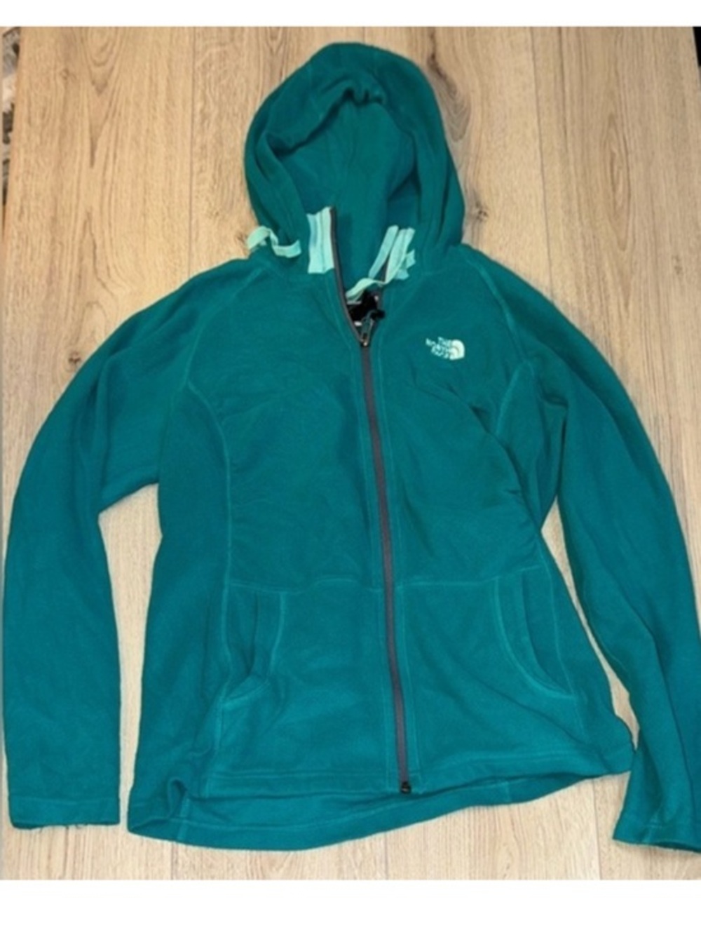 The North Face Teal blue green Full-Zip Hooded Jacket hoodie sweatshirt sweater